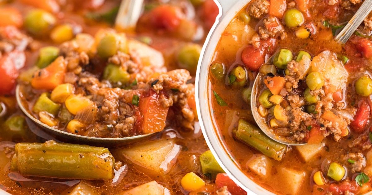 Hamburger Soup in a bowl