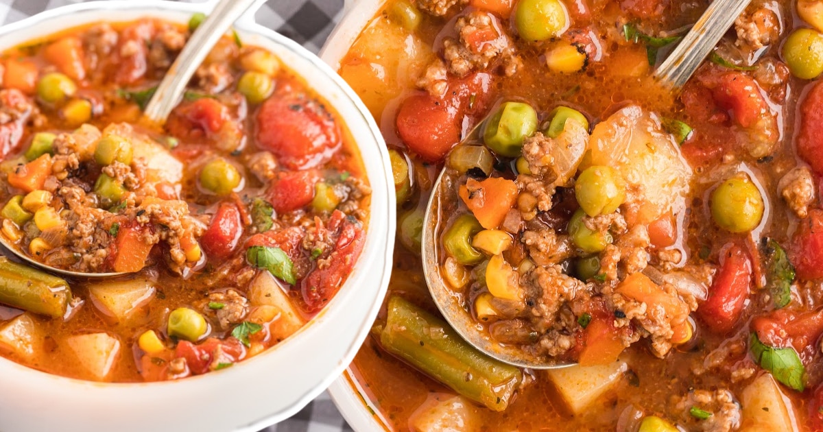Hamburger Soup in bowls
