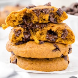 a stack of Pumpkin Chocolate Chip Cookies