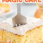 a piece of Pumpkin Magic Cake with a fork