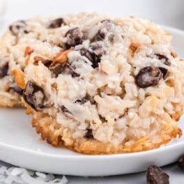 Almond Joy Cookies on a white plate