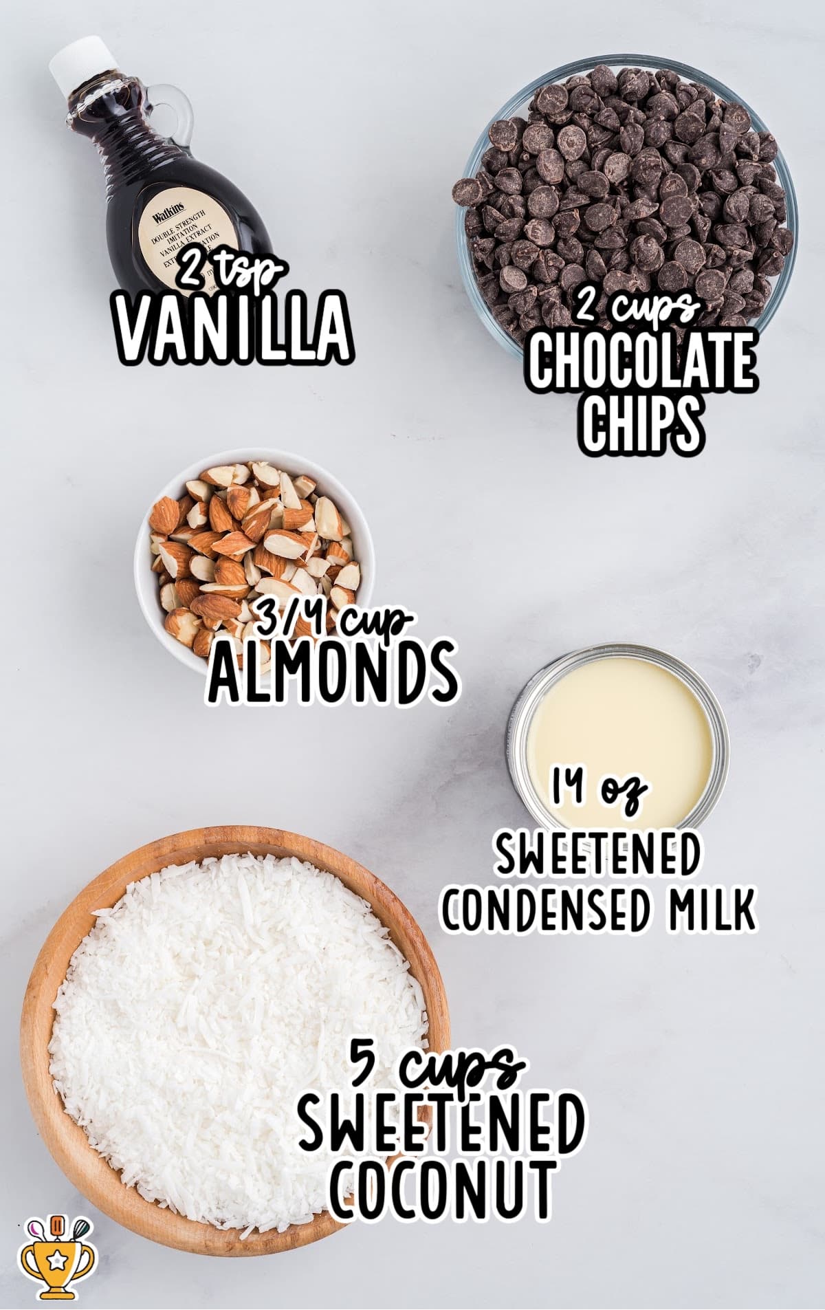ingredients for making Almond Joy Cookies