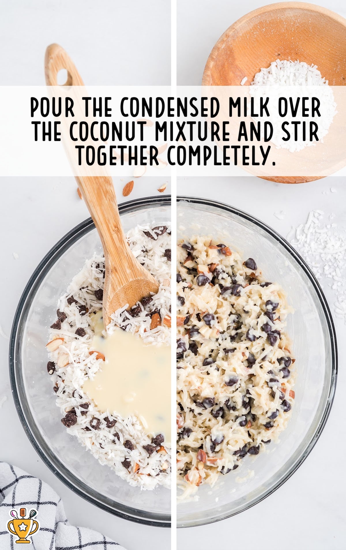 milk and coconut mixture poured in a bowl