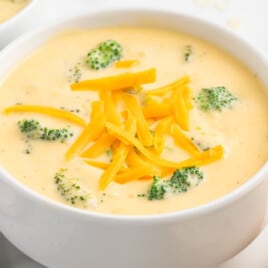 Broccoli Cheese Soup in a bowl