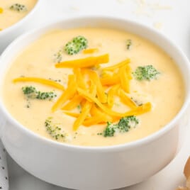 Broccoli Cheese Soup in a bowl