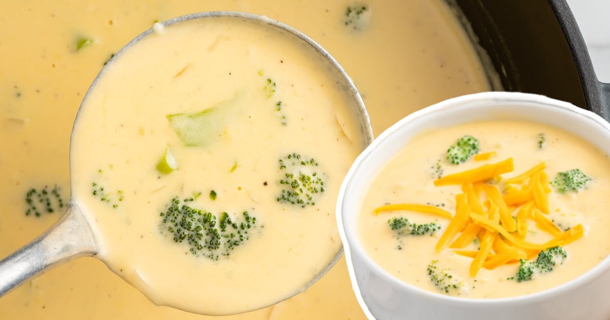 Broccoli Cheese Soup in a bowl