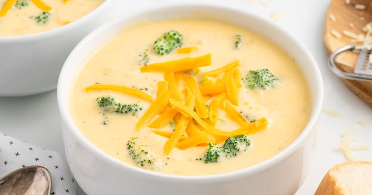 Broccoli Cheese Soup in a bowl