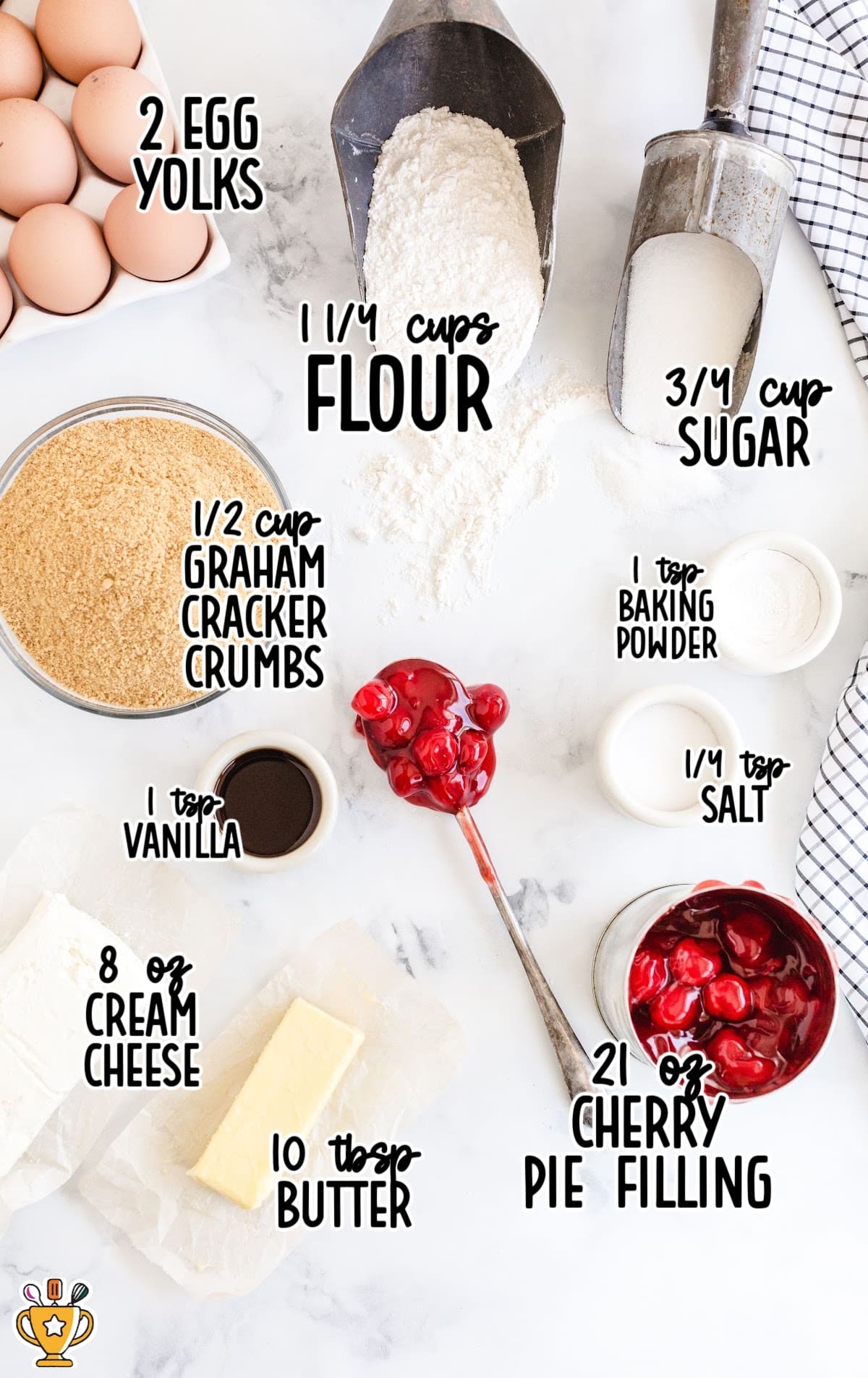 ingredients for making Cherry Cheesecake Cookies