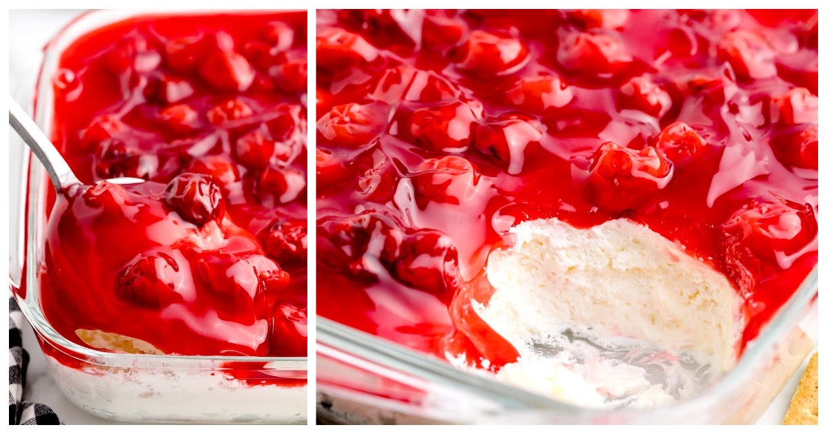 Cherry Cheesecake Dip in a baking dish