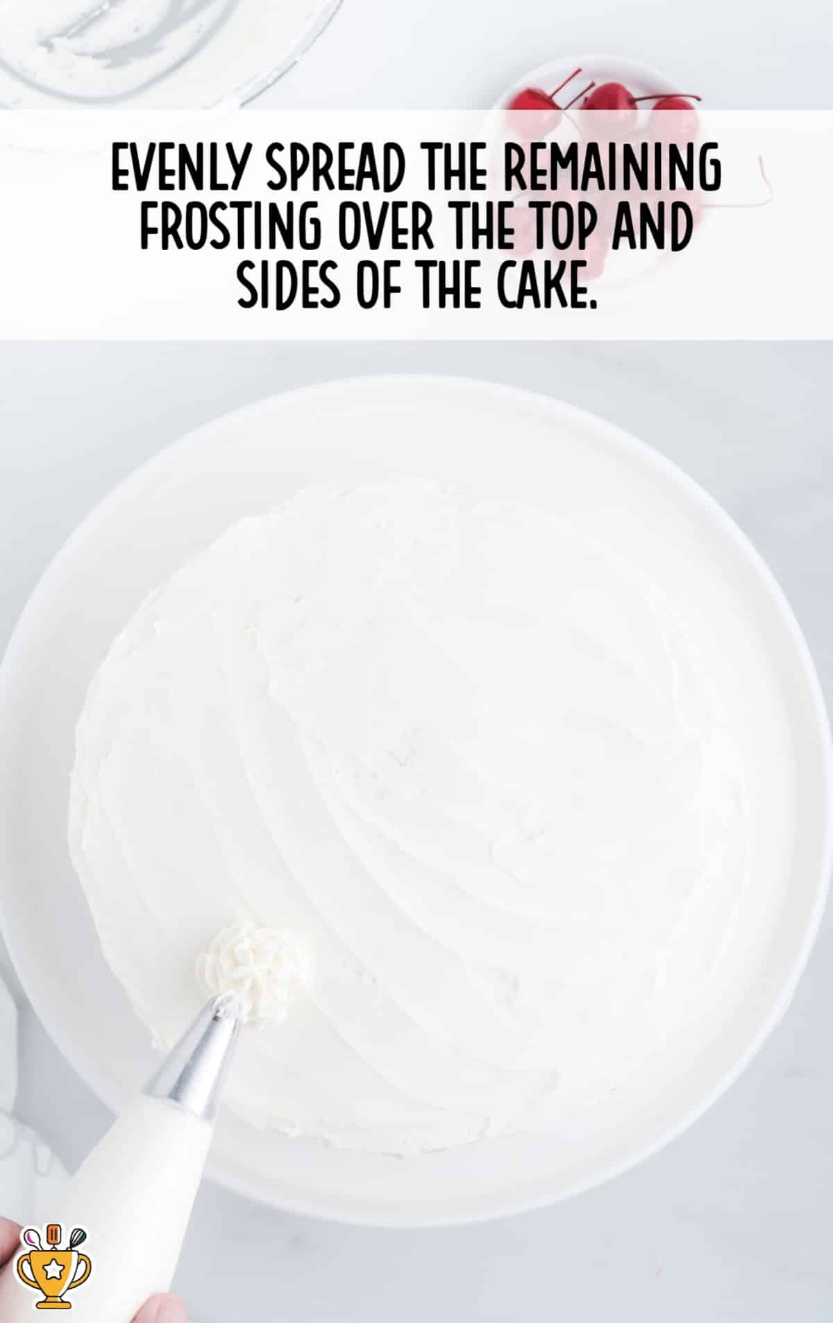 frosting spread over the top