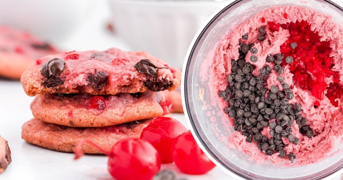 three Cherry Chocolate Chip Cookies