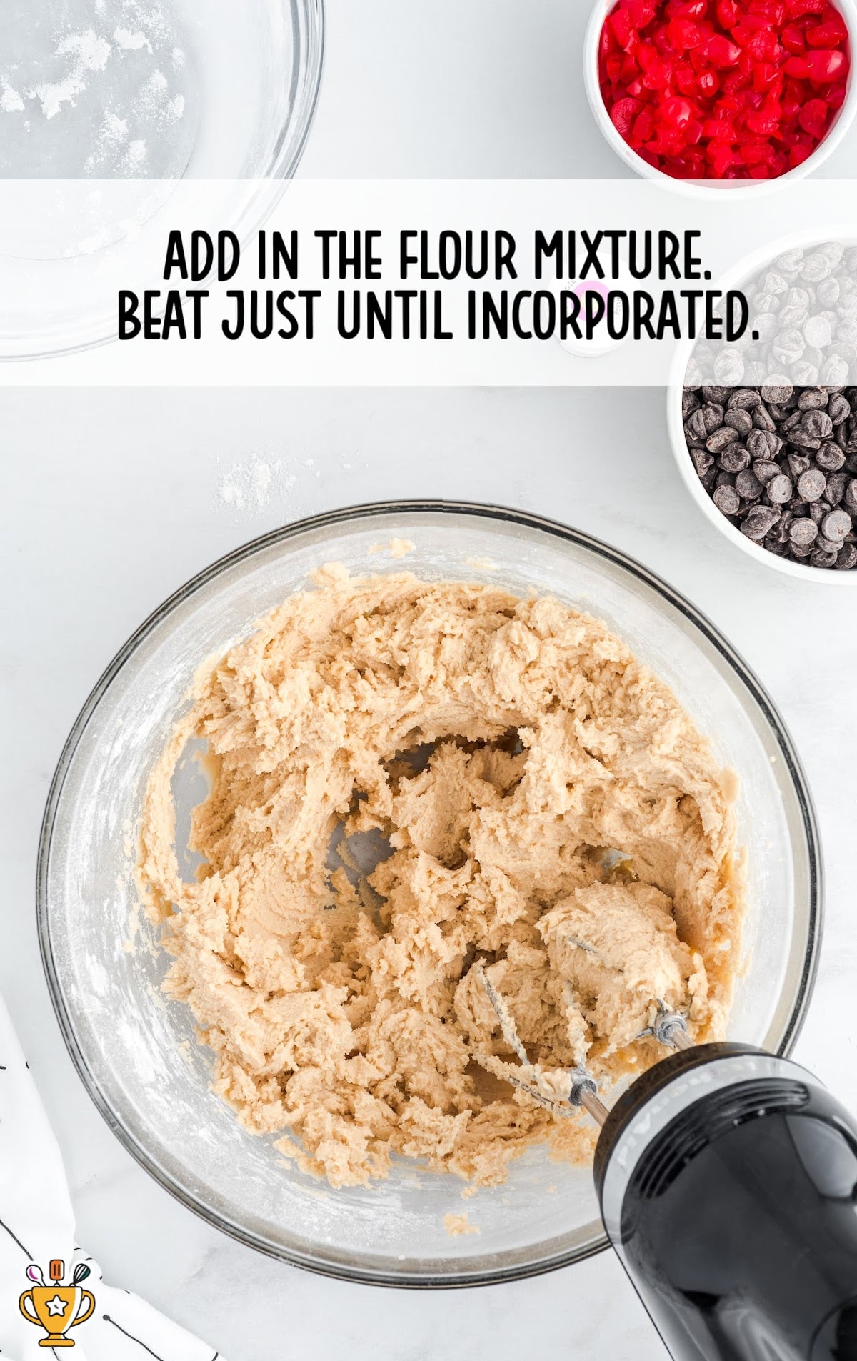 floor mixture in a bowl with a food mixer