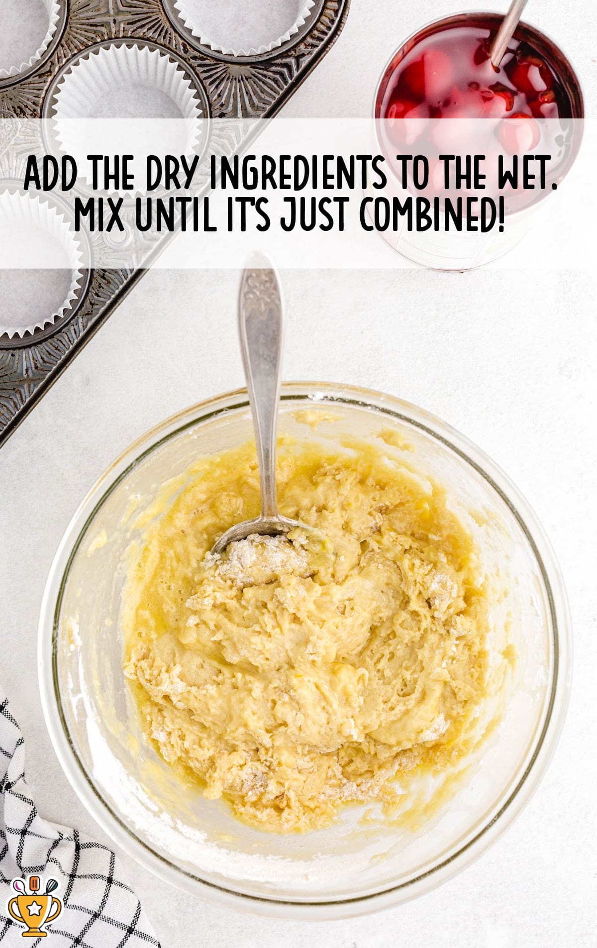 dry ingredients added to wet ingredients