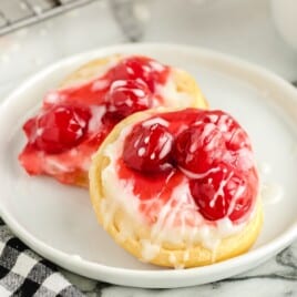 Cherry Danish on a plate