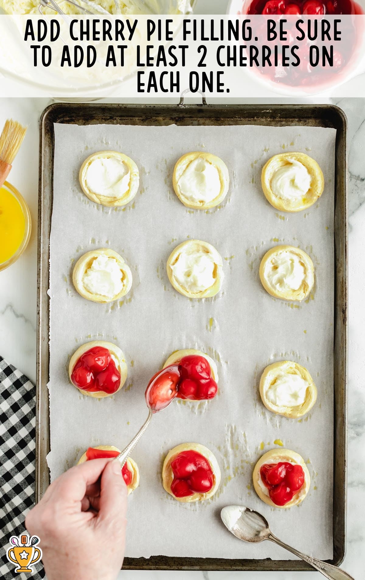 adding cherry pie filling