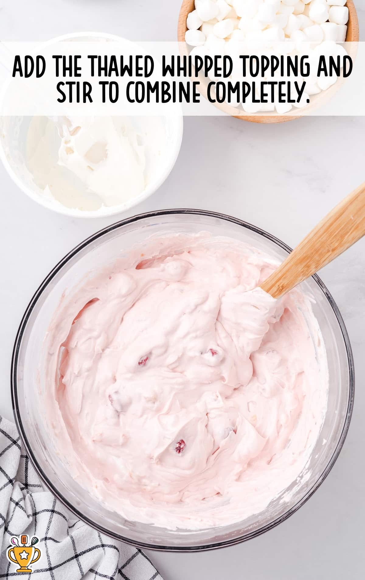 thawed whipped topping and stir to combine