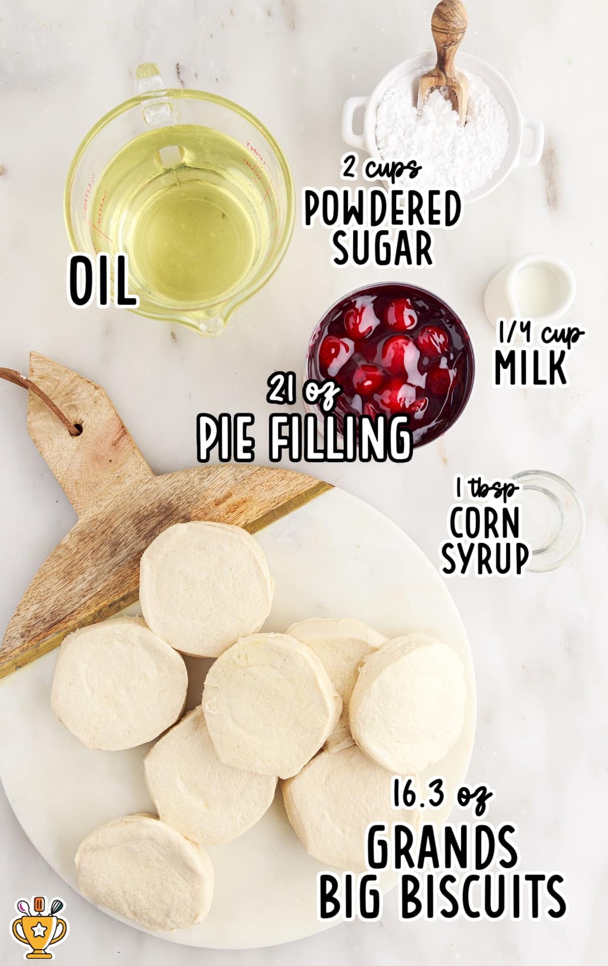 ingredients for making Cherry Pie Bombs