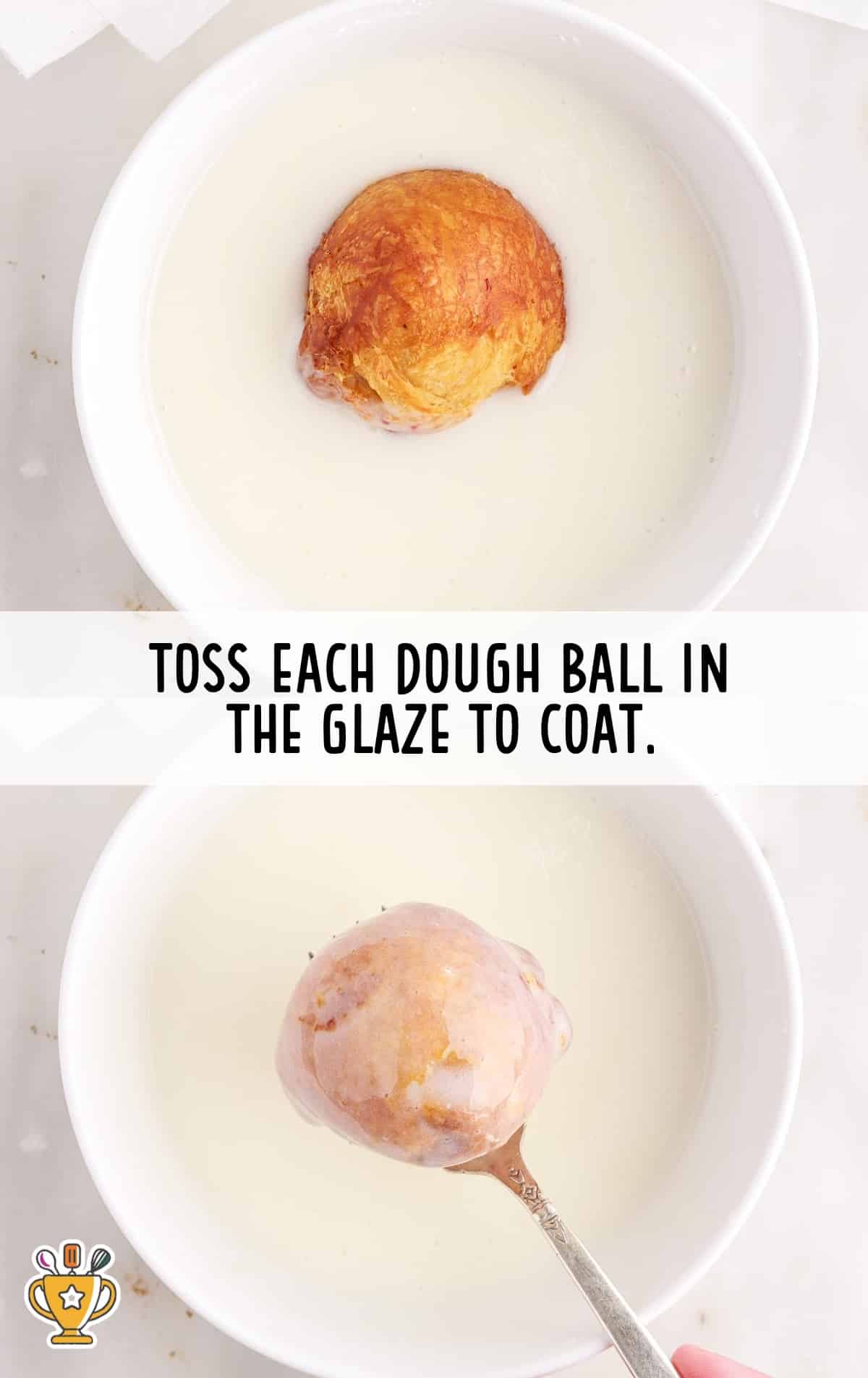 dough balls tossed in glaze