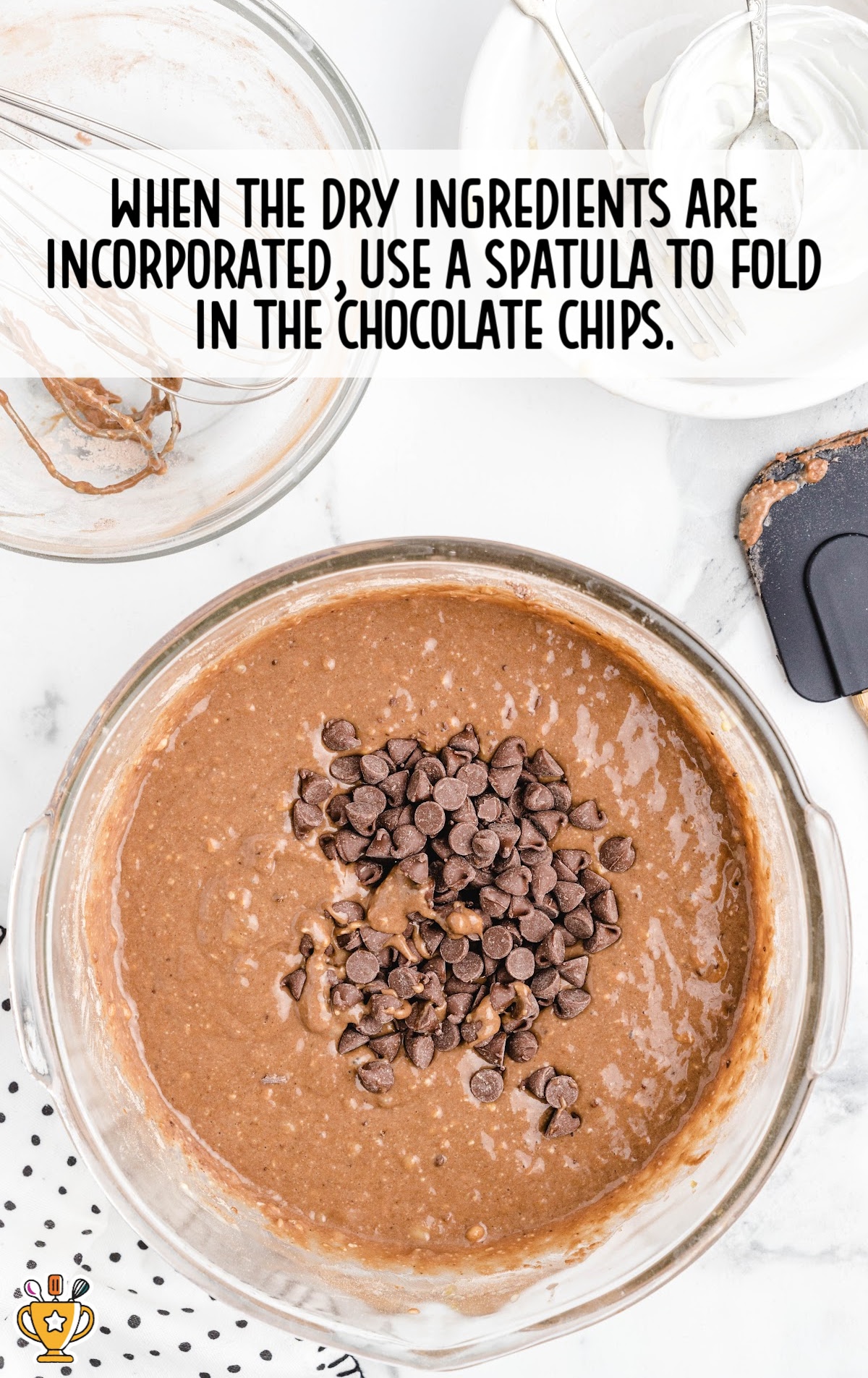 chocolate chips added in a bowl