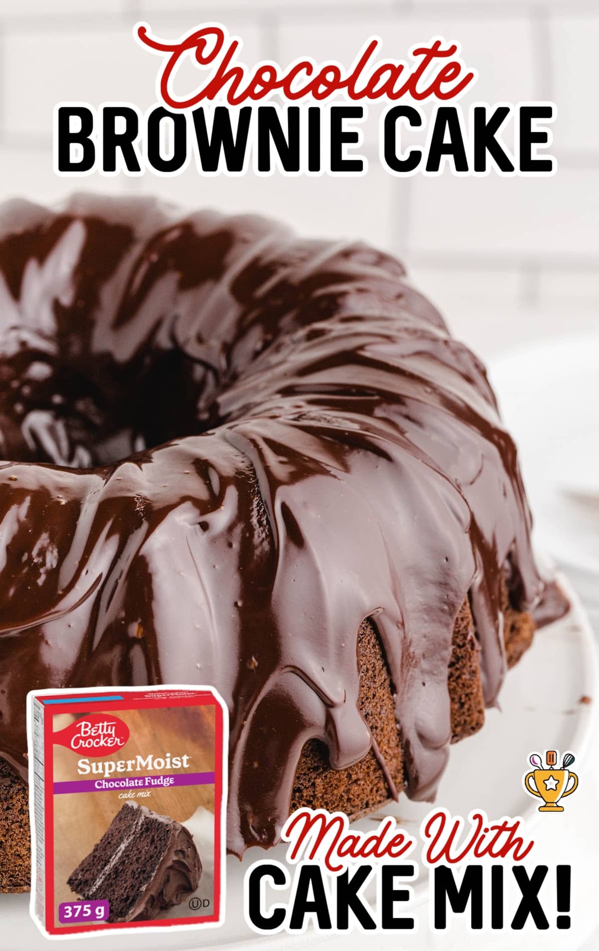 Chocolate Brownie Cake on a plate