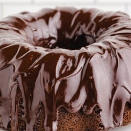 Chocolate Brownie Cake on a plate