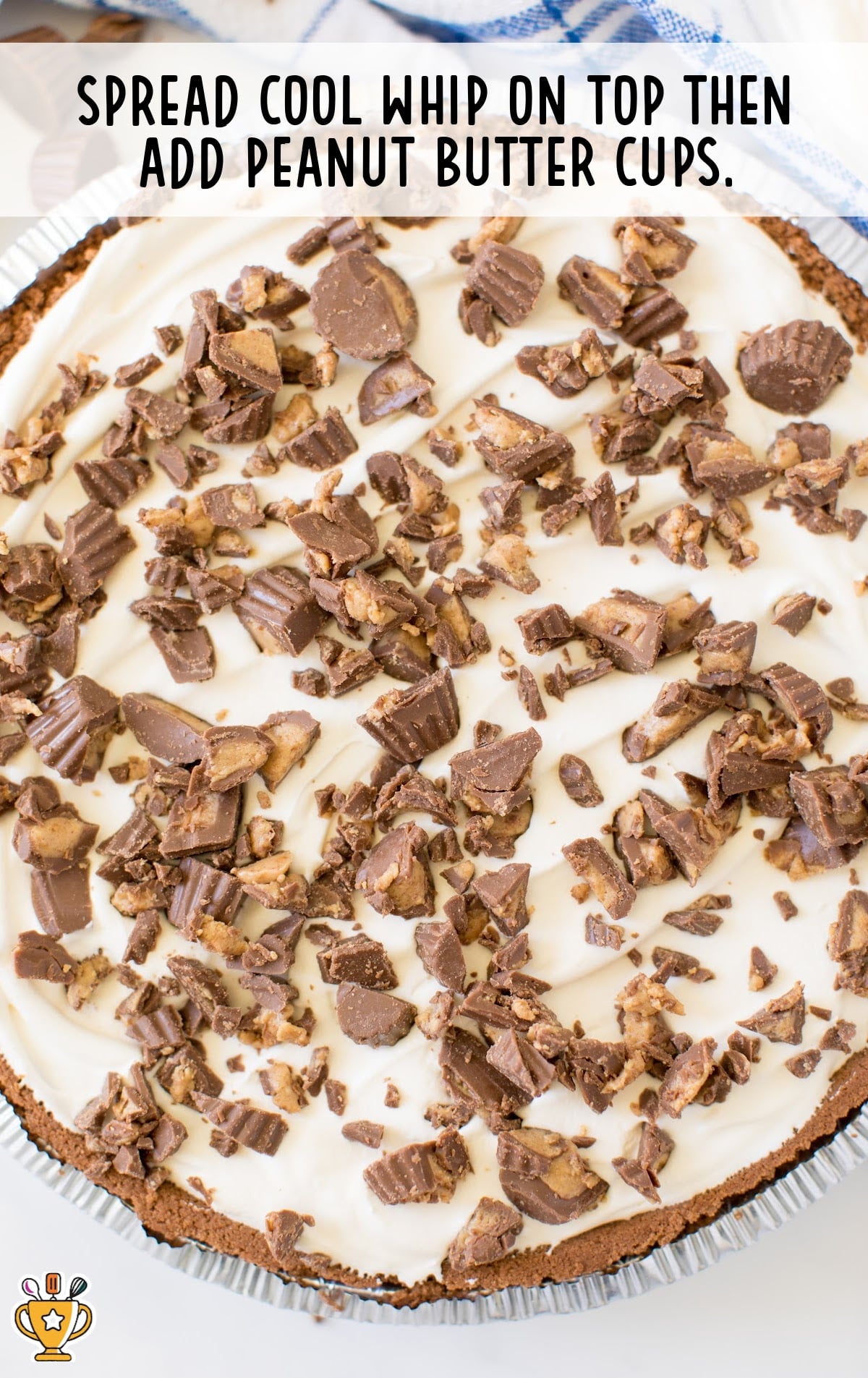 Chocolate Peanut Butter Pie in a foil