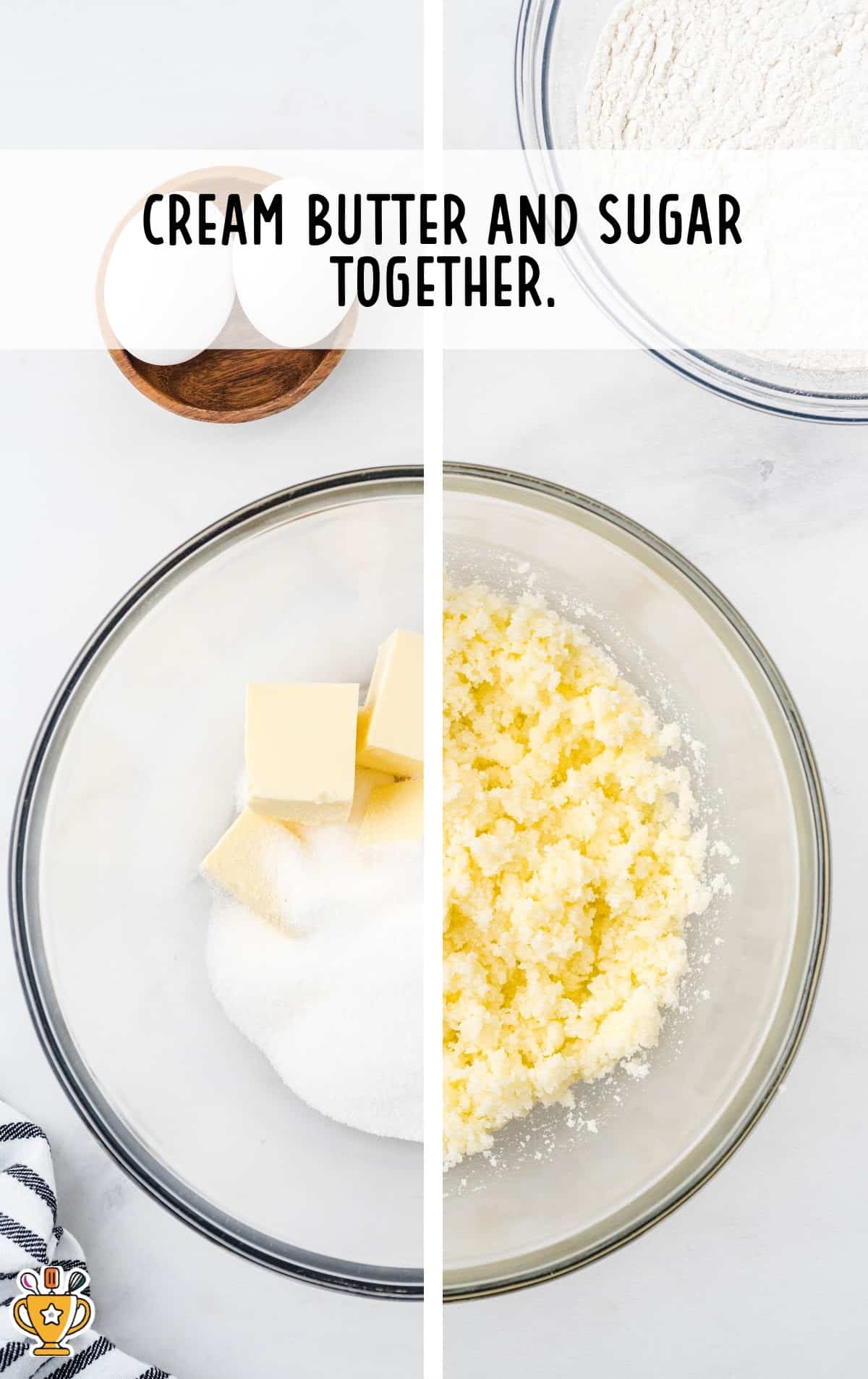 creaming butter and sugar together in a bowl