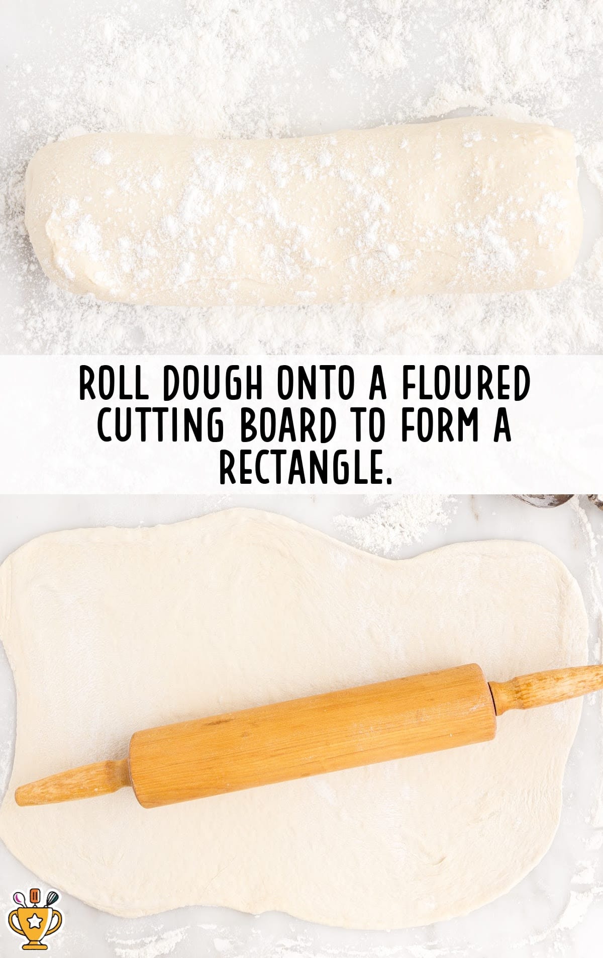 The dough is rolled out.