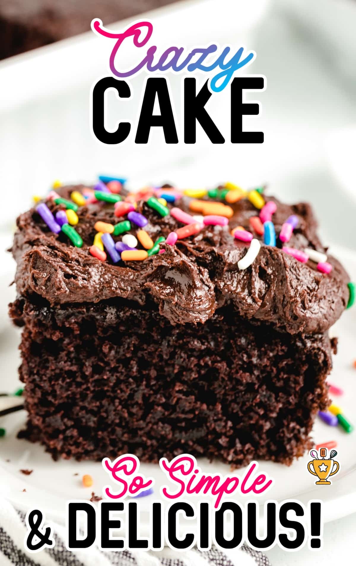 a piece of Crazy Cake on a plate