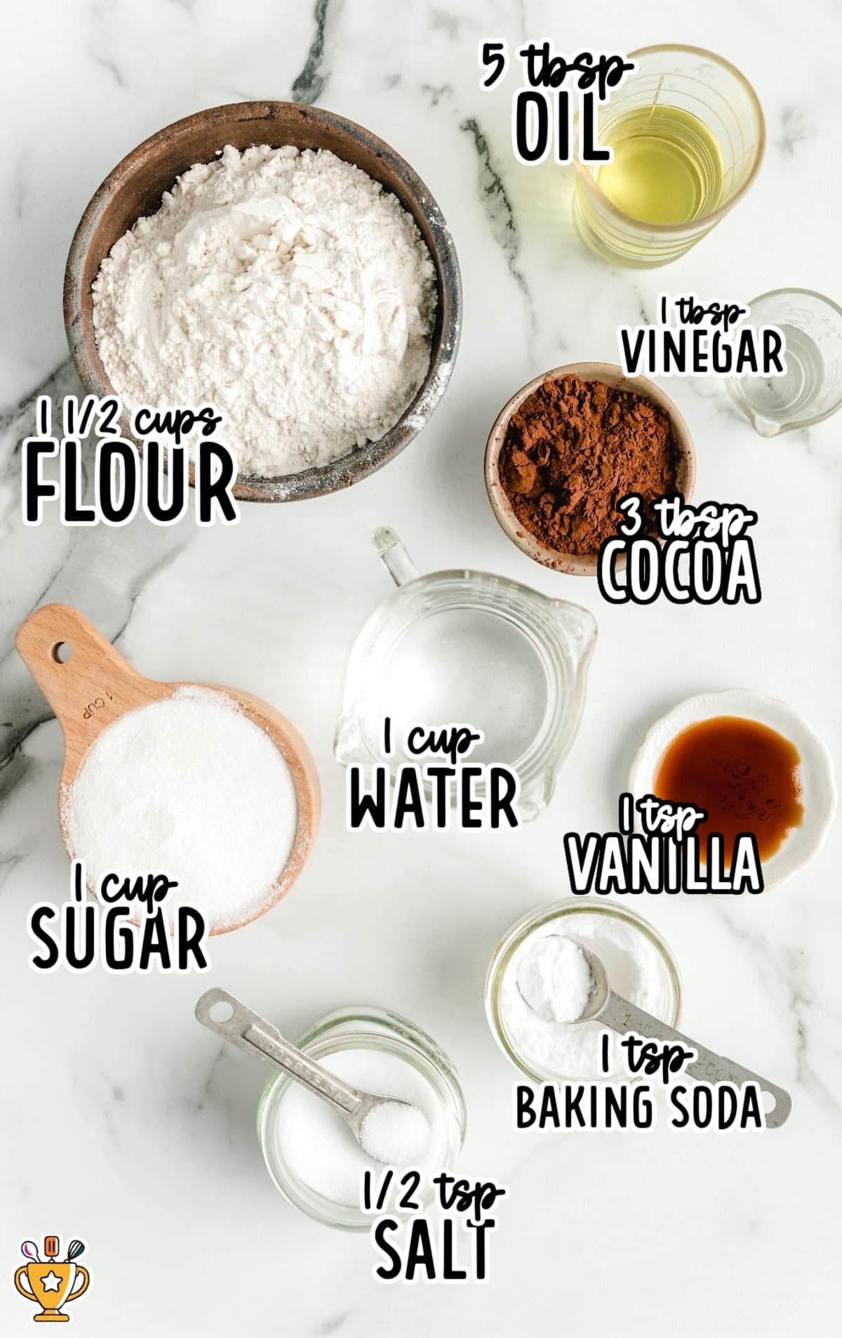 ingredients for making Crazy Cake