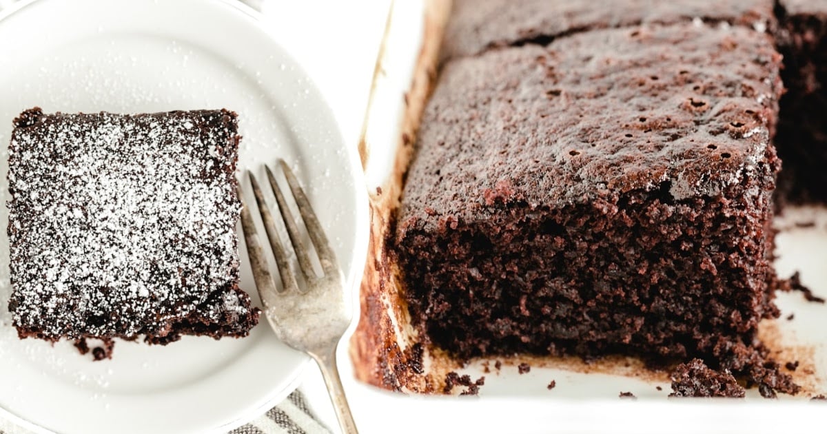 a Crazy Cake on a plate