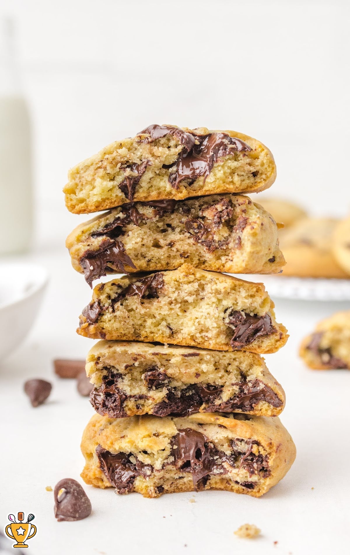 a stack of Cream Cheese Chocolate Chip Cookies
