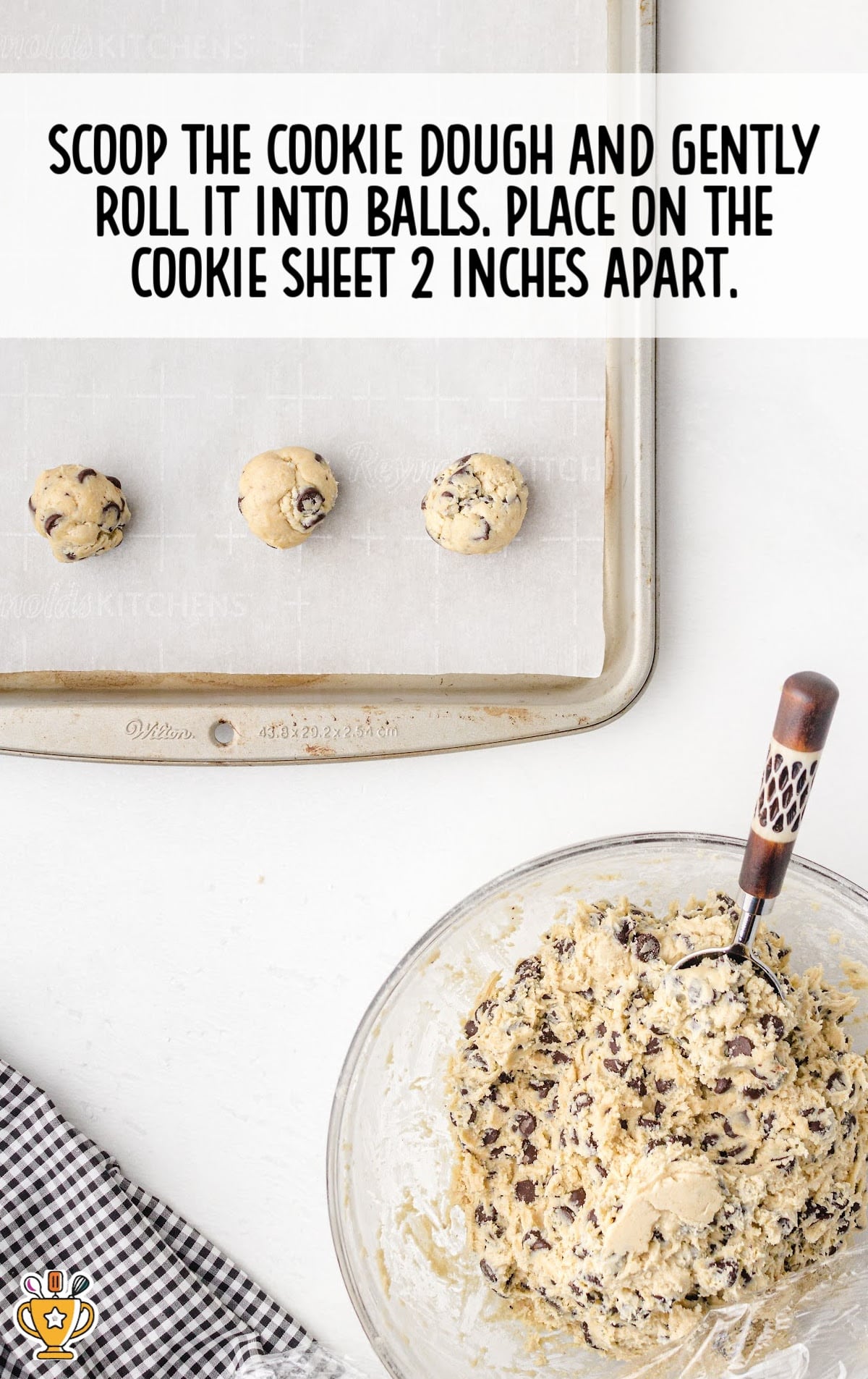 using some cookie dough to make balls