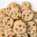a bunch of Cream Cheese Chocolate Chip Cookies
