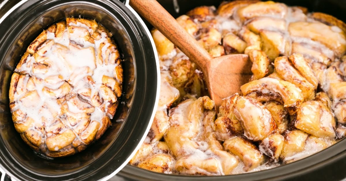 Crockpot Cinnamon Roll Casserole