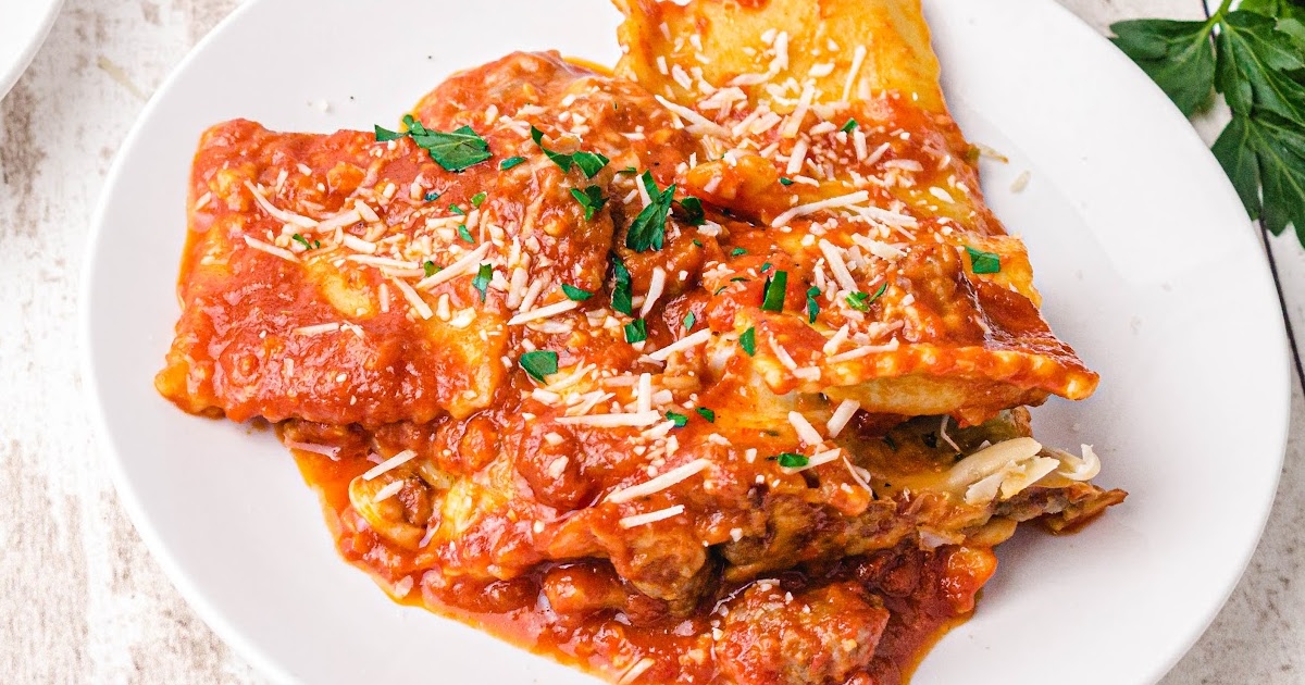 Crockpot Lasagna srved on a plate