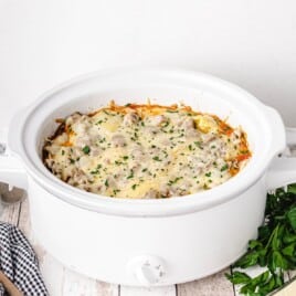 Crockpot Lasagna in a crockpot