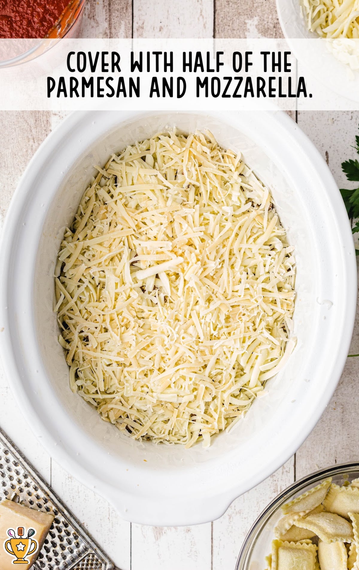 parmesan mozzarella added in a crockpot