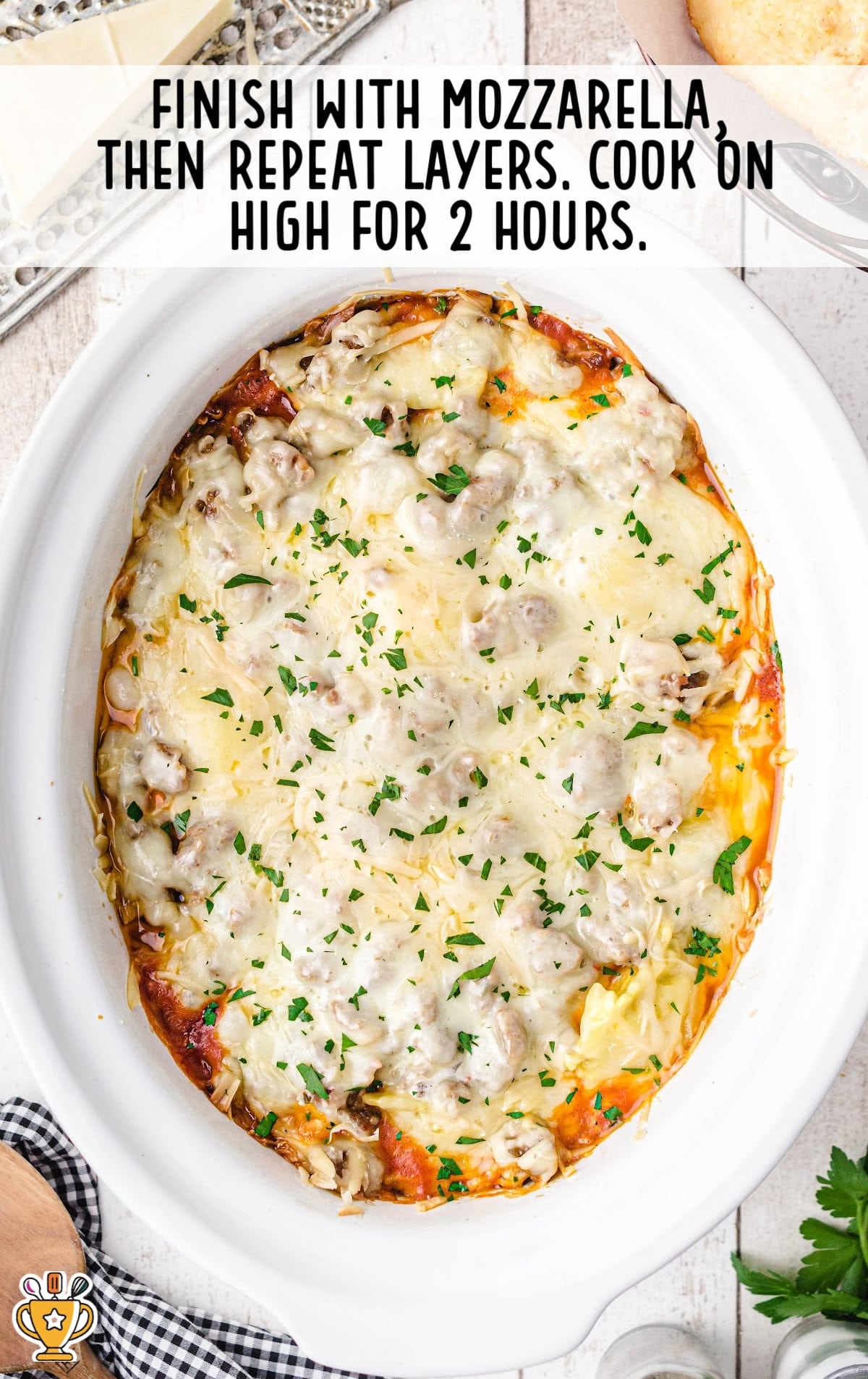 Crockpot Lasagna in a crockpot