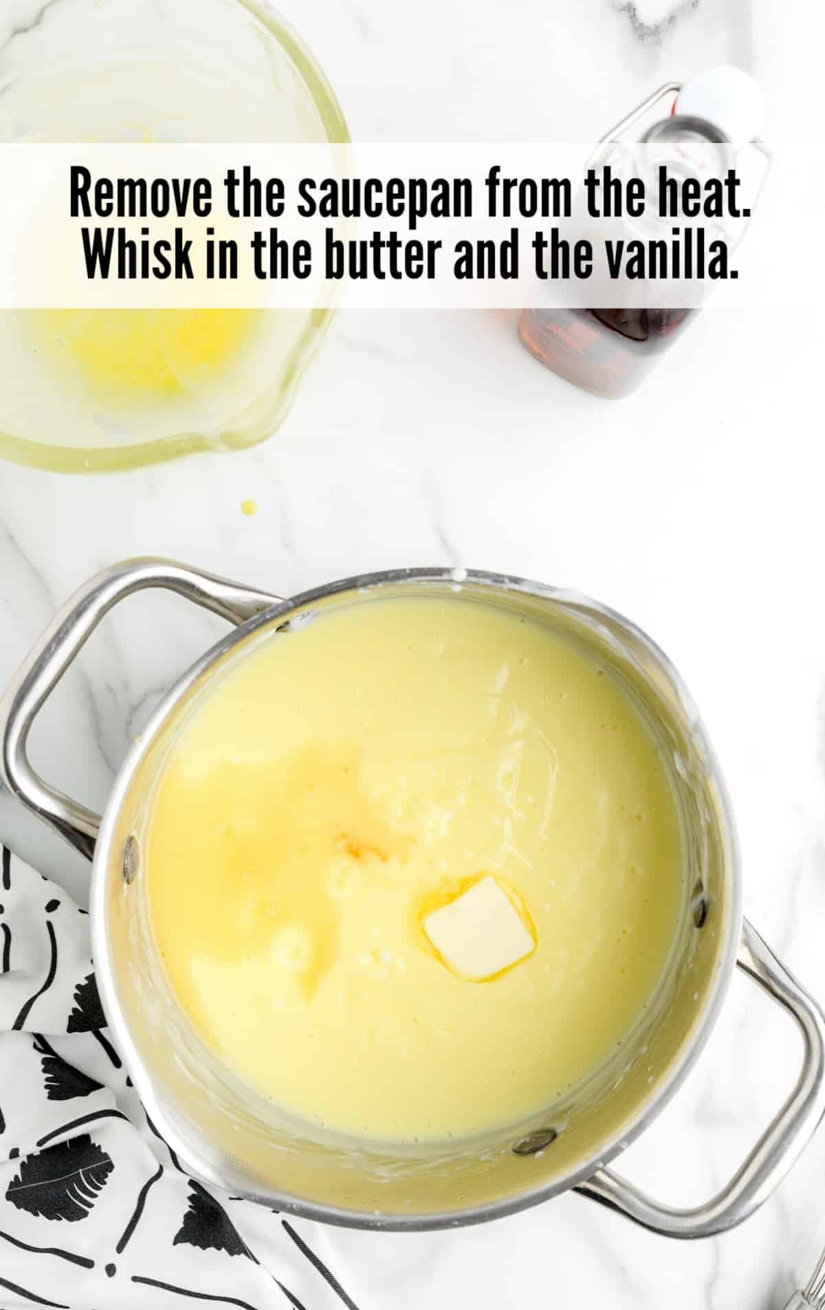 saucepan with Custard
