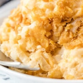 Funeral Potatoes on a plate