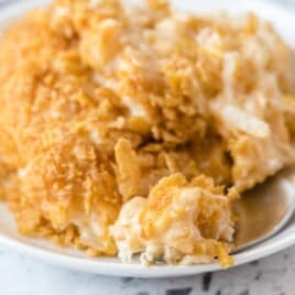 Funeral Potatoes on a plate