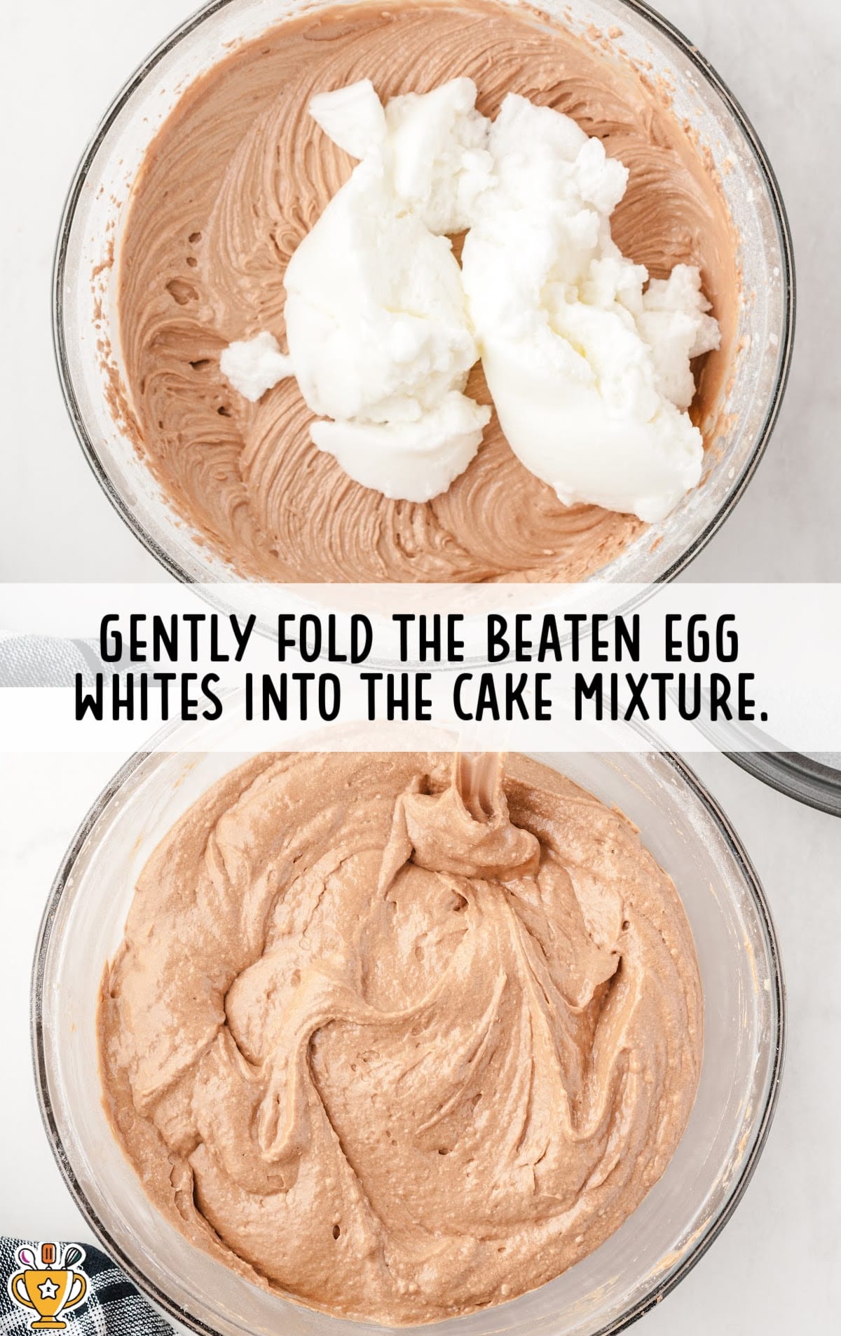 egg whites beaten into the cake mixture
