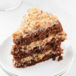 a slice of German Chocolate Cake on a plate