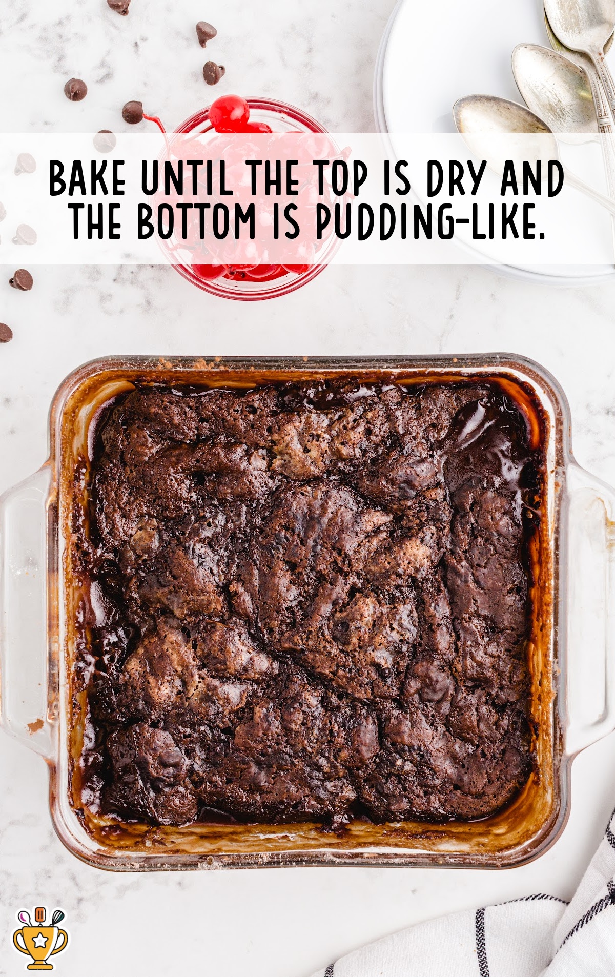 Hot Fudge Sundae Cake in a baking tin
