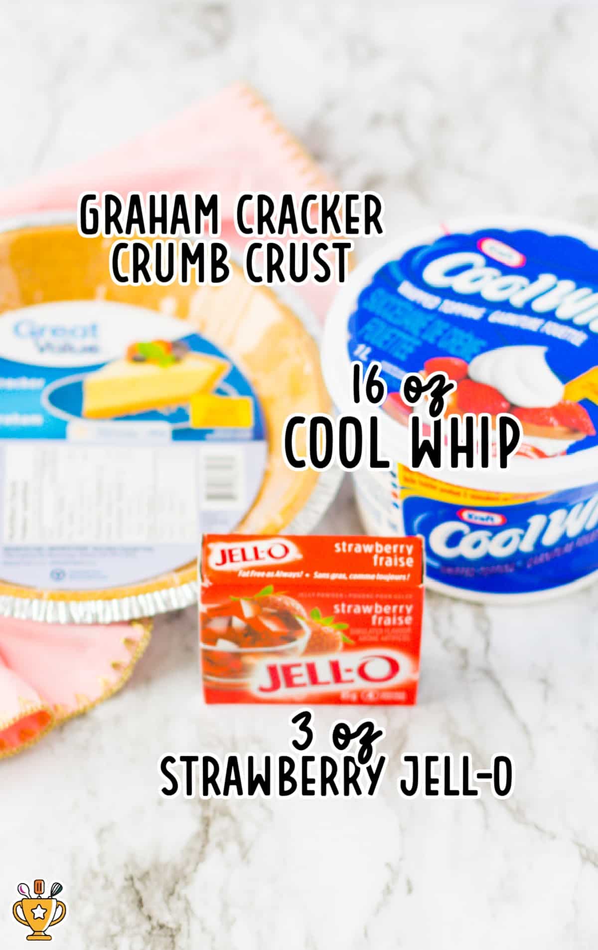 ingredients for making Strawberry Jello Pie