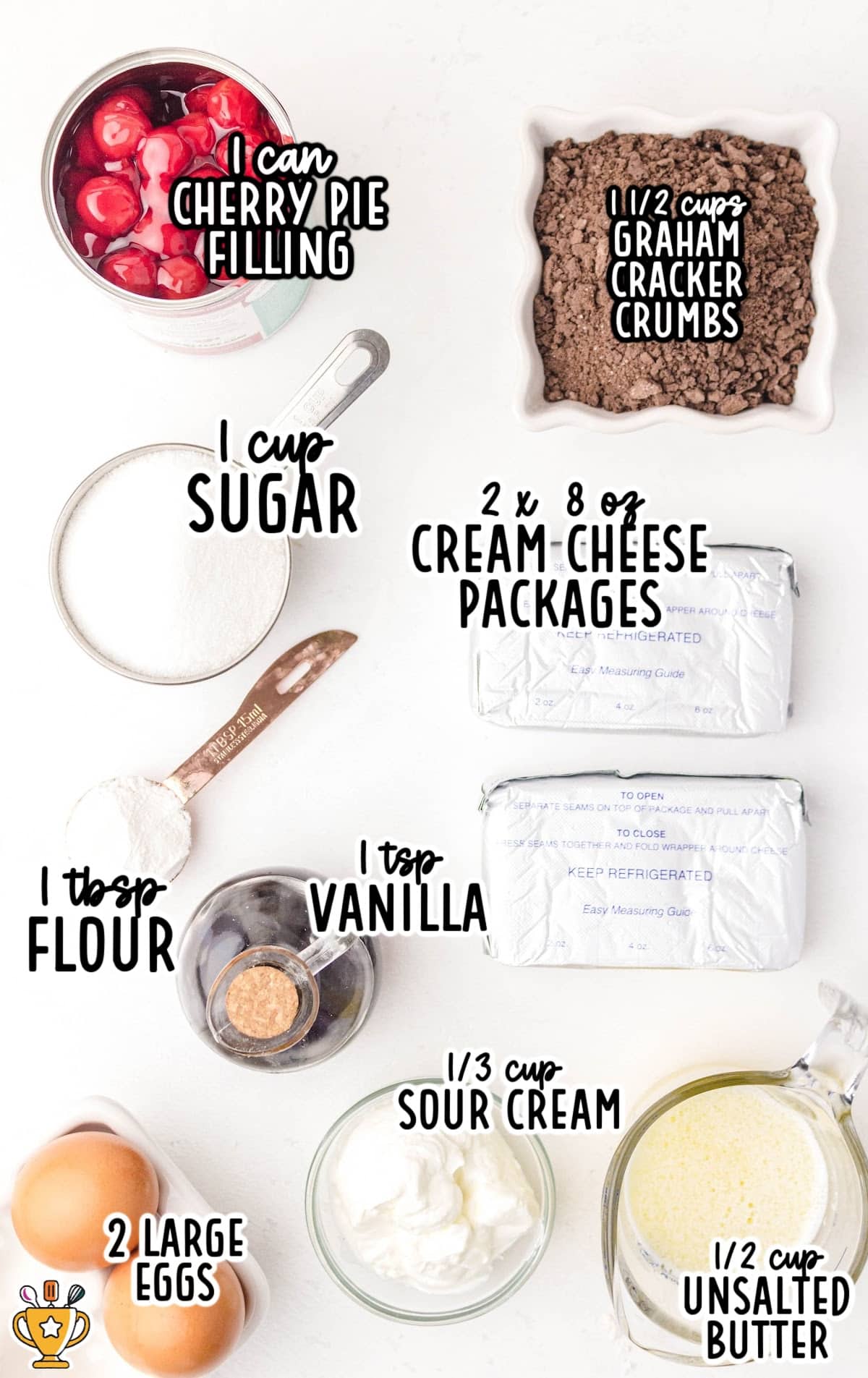 ingredients for making Mini Cherry Cheesecake