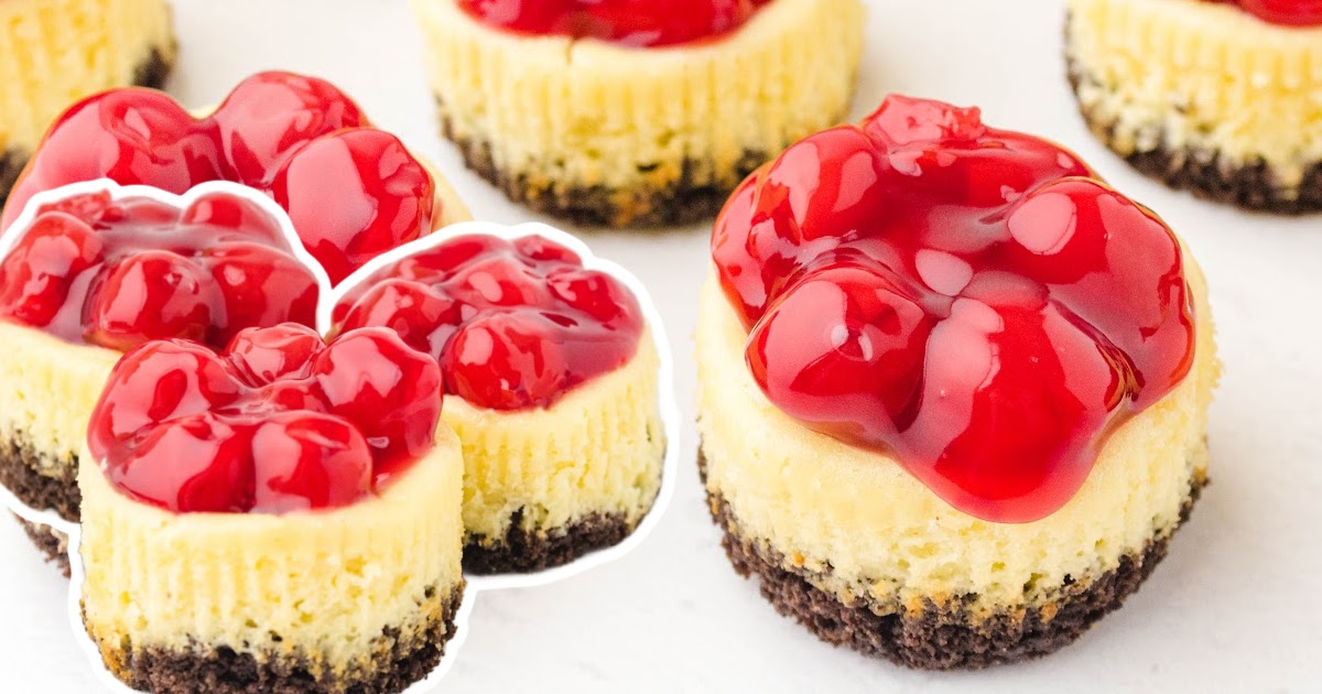 a bunch of Mini Cherry Cheesecake