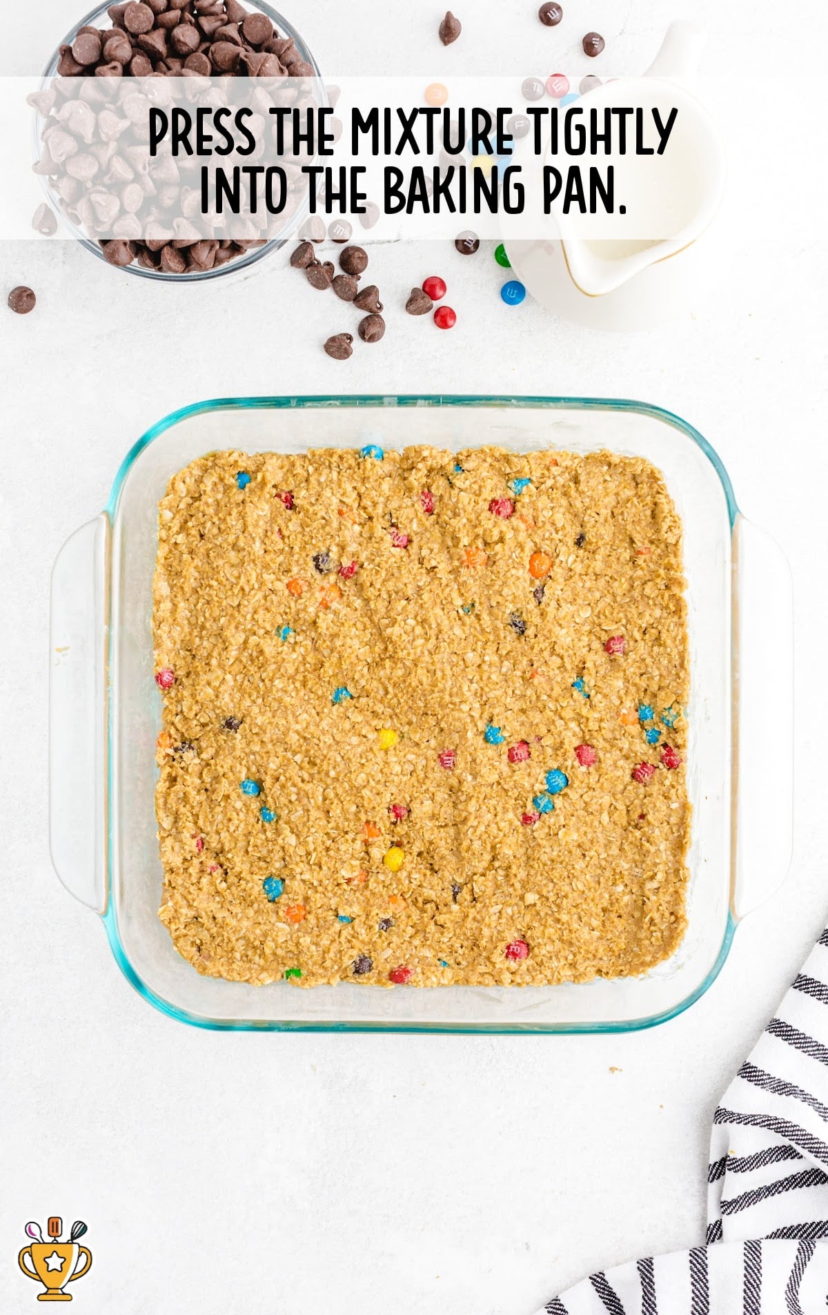 mixture pressed into the baking pan