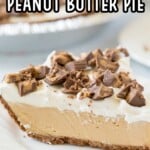a piece of Chocolate Peanut Butter Pie on a plate
